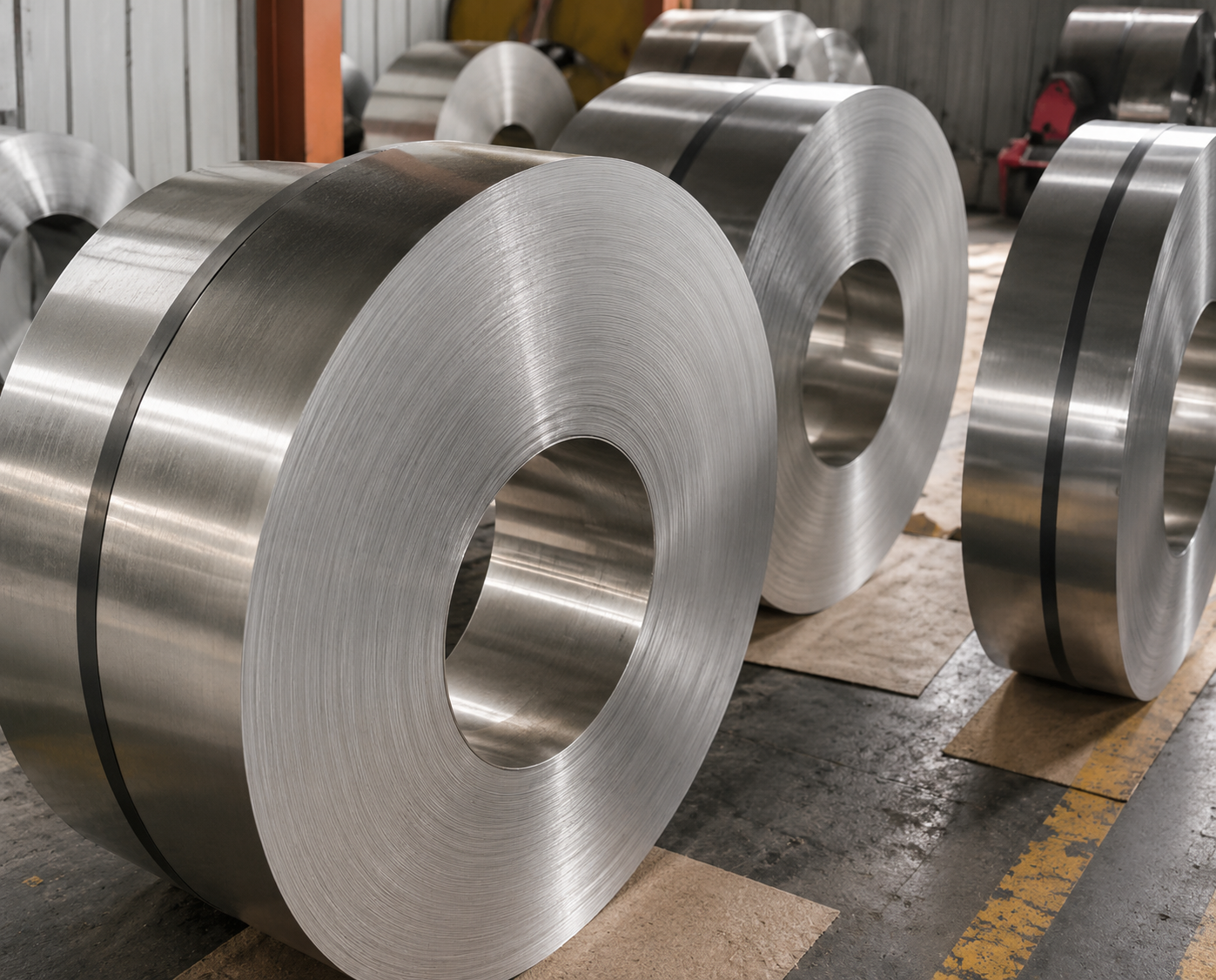 Steel coils in industrial
