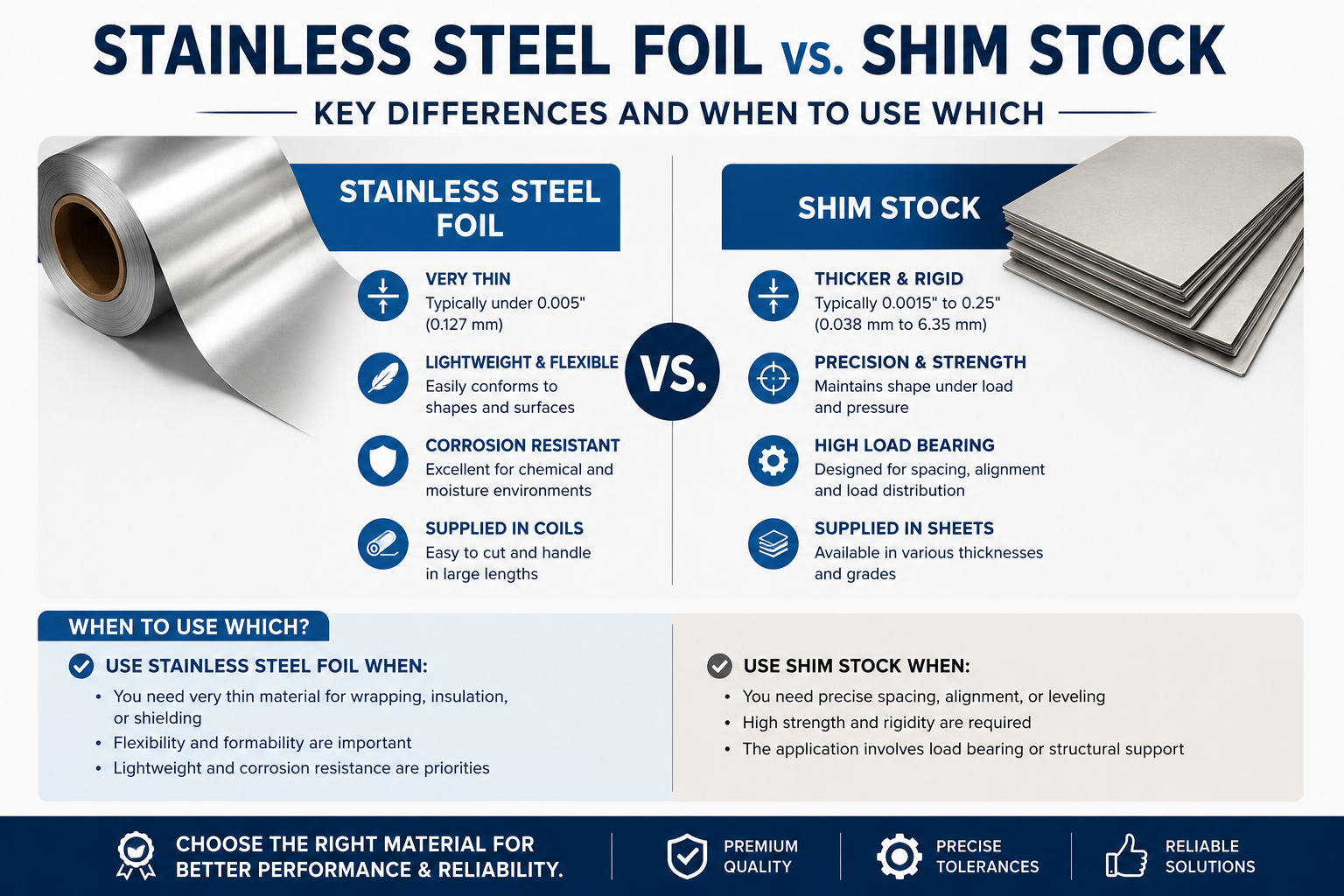 Stainless Steel Foil vs. Shim Stock: Key Differences and When to Use Which