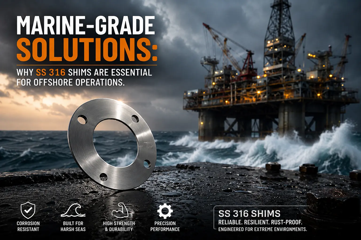 marine-grade SS 316 shims are the gold standard for offshore operations
